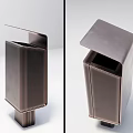Modern Public Facility Trash Bin With Flip Lid Design And Metal Construction