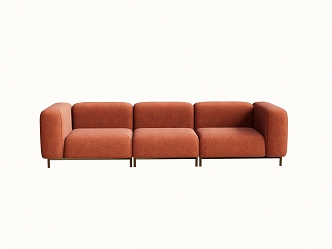 Modern Three-Seat Sofa Simple Multiplayer Sofa 3d model