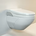Modern White Wall Mounted Toilet With Sleek Design And Clean Lines