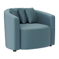 Light Blue Single Sofa Featuring Geometric Pattern and Comfortable Cushions Modern Design 3d model