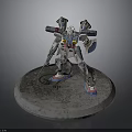Detailed Robot Model With Mechanical Structure Armored Exterior And Circular Base 3d model
