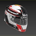 McLaren ORACLE Racing Helmet With Red White Black Design And Logos Visor Shell