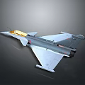 Modern Gray Fighter Jet Model With Yellow Cockpit And Aerodynamic Wings