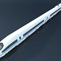 Modern White High Speed Train With Aerodynamic Design On Railway Track 3d model