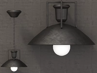 Modern Black Industrial Metal Pendant Light with Minimalist Shade for Interior Ceiling 3d model