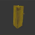 Tall Stacked Architectural Model With Layered Wooden Structure And Textured Surface