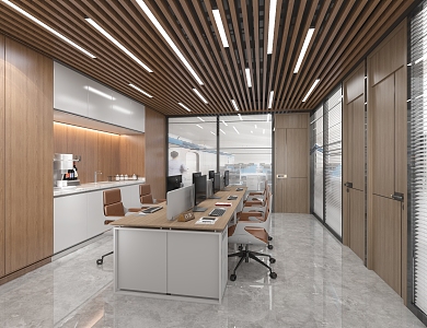 modern public office area office area 3d model