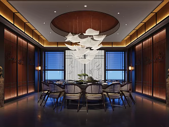 New Chinese Room Restaurant Box 3d model