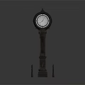 Classic Wooden Grandfather Clock With Carved Base And Round Clock Face