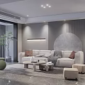 Modern Sofa Coffee Table Combination Sofa Combination 3d model