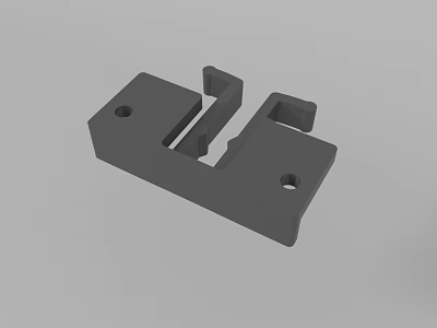 Gray Mechanical Bracket With Mounting Holes And Groove Structure Design 3d model