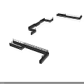 Black Metal Equipment Tracks With L Shaped And Straight Designs For Installation