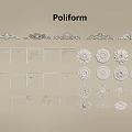 Exquisite Decorative Carvings For Interior With Rosettes Moldings And Scroll Patterns 3d model
