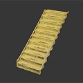 Bloody Stairs With Red Stain Marks On Each Step And Dark Background