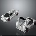 Sleek White Sports Cars With Aerodynamic Design Red Wheels And Open Doors