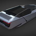 Futuristic 3D Model Car With Sleek Design And Geometric Shapes Rear End