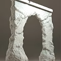 Rough Textured Door Arch With Natural Stone Like Weathered Brown Surface 3d model