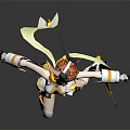 3D Anime Game and Movie Character with Reddish Brown Hair Futuristic Outfit Dynamic Pose
