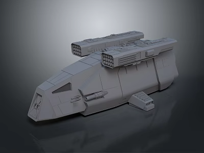 Detailed Gray Warship 3D Model With Modern Structural Modules And Weapon Systems 3d model
