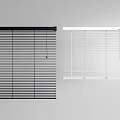 Modern Black and White Window Blinds for Home Interior Decoration 3d model