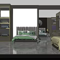 Modern Wedding Bedroom Furniture Specialty Store With Red Theme Display Cabinets And Beds
