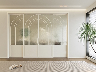 French sliding door 3d model