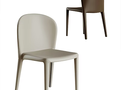 Modern Stylish Lounge Chair With White And Brown Sleek Design For Living Room 3d model
