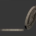 Intricate Sculpted Coin Carvings with Various Colors in Curved Arrangement