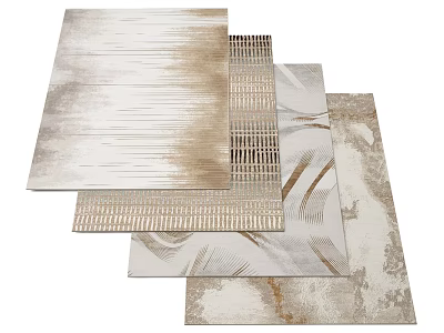 Textured Square Rugs With Neutral Tones And Abstract Patterns For Home Decor 3d model