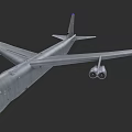 Gray Military Fighter Jet With Four Engines And Long Wing Structure Design