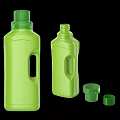 Green Plastic Bathroom Accessories Bottles Set With Handles And Matching Caps