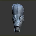 Decorative Elephant Sculpture With Raised Trunk And Detailed Gray Texture