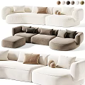 Modern Multiplayer Curved Sofa Collection 3d model