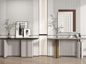 Light Luxury Entrance Cabinet End View Cabinet 3d model