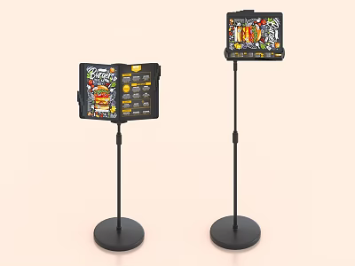 Black Floor Display Stands with Colorful Product Screens for Retail Stores 3d model