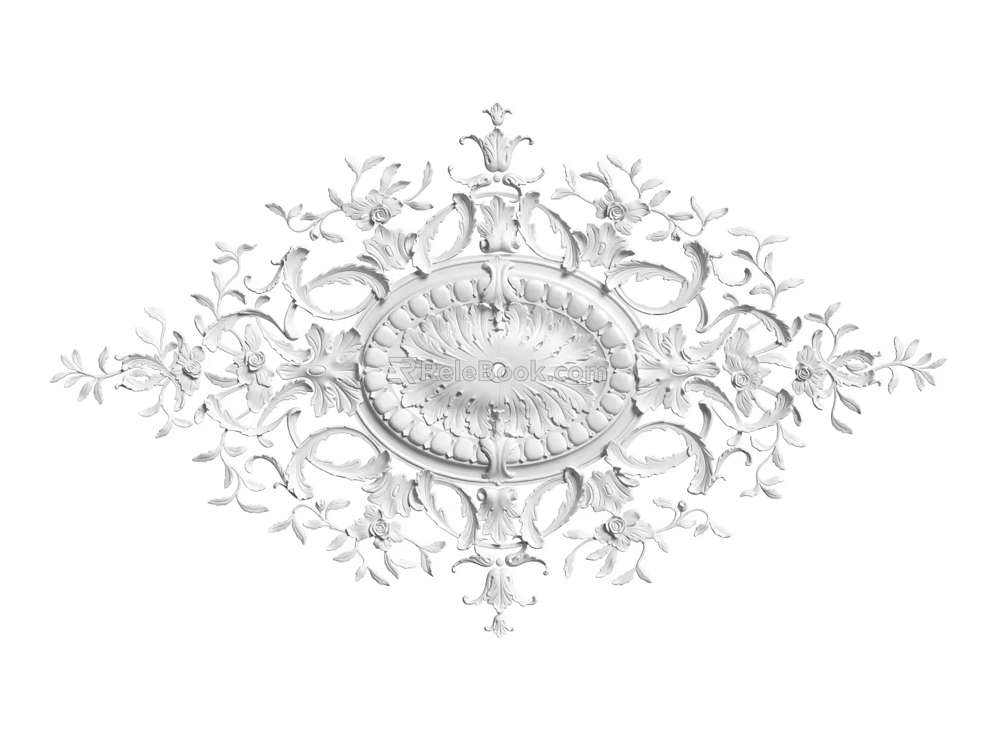 European-style lamp panel gypsum component carved 3d model