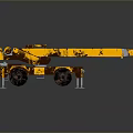 Yellow Rustic Crane Utility Vehicle With Long Boom And Support Legs Design