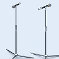 Two Professional Microphones with Stands as Essential Entertainment Appliances for Performances