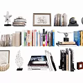 Elegant Decorative Ornaments Combination with Books Frames Sculptures Globe and Starfish for Home Decor
