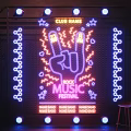 Neon Decorative Lights With Peace Sign Stars Lightning For Rock Music Festival Club Name