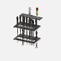 Industrial Equipment With Multi Layer Metal Frame Black Cylindrical Components And Top Mounted Indicator Light