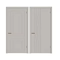 Light Gray Hinged Doors With Different Panel Designs For Modern Home Interior