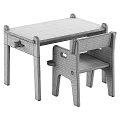 Light Wood Kids Table with Drawer and Matching Chair Simple Wooden Design