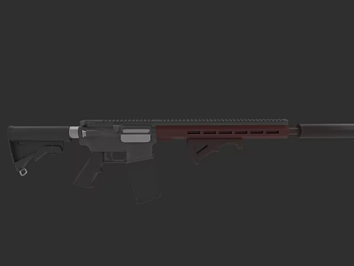 Modern Tactical Rifle With Black And Brown Design Barrel Magazine And Stock 3d model