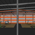 Spacious Indoor Basketball Gym With Multiple Hoops Steel Roof And Large Windows