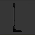 Modern Desktop Microphone With Black Base And Metal Flexible Rod Electronic Device 3d model