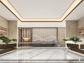 New Chinese Style Hall Entry Foyer 3d model