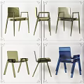 Modern Leisure Chairs With Armrests Multiple Colors And Angles Display Design 3d model