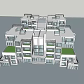 Modern Office Building Exterior Design with Glass Windows and Multi Storey Structure 3d model