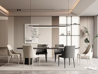 Cream Restaurant Modern Restaurant 3d model